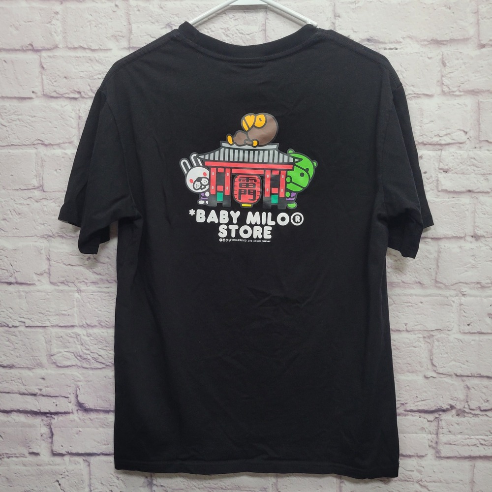 NWOT Baby Milo Store Tshirt By A Bathing Ape BAPE Black Sz M Back Pagoda Graphic - Picture 6 of 8